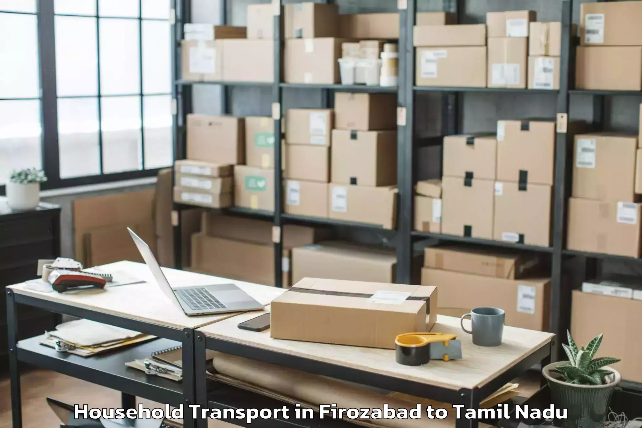 Trusted Firozabad to Karumbakkam Household Transport